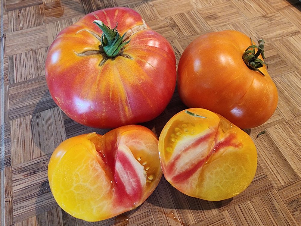Fairytale fruit tomatoes on table. one cut in half